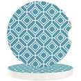 thumbnail image 1 of RYLABLUE Geometric Pattern Teal Set of 6 Car Coaster for Drinks, Absorbent Ceramic Stone Coasters Cup Mat with Cork Base for Home Kitchen Room Coffee Table Bar Decor, 1 of 5
