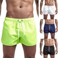 thumbnail image 4 of HEVIRGO Men Shorts Super Soft Wear Resistant Polyester Summer Beach Shorts Swim Trunks for Male,Navy Blue 2XL, 4 of 10