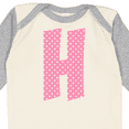thumbnail image 4 of Inktastic Pink and White Polka Dots Letter H Boys or Girls Long Sleeve Baby Bodysuit, 4 of 5