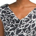 thumbnail image 2 of Anne Klein Women's Valerie Floral Print Cowl Neck Mini Dress-Gray / 12, 2 of 4