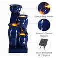 thumbnail image 4 of Teamson Home 4-Tier Outdoor Cascading Bowl Solar Powered Water Fountain with LED Lights, Navy, 4 of 12
