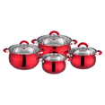 thumbnail image 1 of Bateria Cocina 8 Piezas Acero Inoxidable Kitchenes KITCHENES HH-CK 0830 BATERIA DE ACERO ROJA, 1 of 2