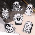 thumbnail image 1 of 6PCS-Skull Ghosthead Etiqueta de tela Parche de personalidad Etiqueta bordada, 1 of 5