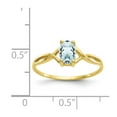 thumbnail image 5 of Auriga Fine Jewelry 10K Yellow Gold Polished Genuine Aquamarine Birthstone Ring for Women Size 7, 5 of 7