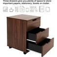 thumbnail image 5 of 3-Drawer Vertical Filing Cabinet Rolling Wood Mobile File Cabinets Under Desk for Home Office with Casters (Brown Walnut, Fully Assembled), 5 of 7