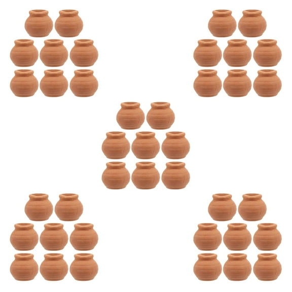 Worgeous 40 PCS Small Terracotta Pots Indoor Use Miniature Clay Pots Tiny Pottery Planter for Succulent Plants and Desktop Decoration