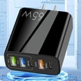 thumbnail image 2 of 2 Pack 65W USB-C Fast Charger, 5 Ports USB Charging Hub Station Multiport Power Adapter PD Fast Charger (3x USB-A + 2x USB-C) Compatible with iPhone 17/16/15/14/13/12/11 Pro Max, iPad Pro/Air, Black, 2 of 6