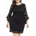 thumbnail image 1 of Vestido, Vestido de encaje de talla grande para mujer Vestido elegante de fiesta de noche negro Tomshoo 4X-grande, 1 of 7