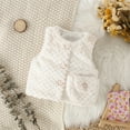 thumbnail image 2 of Lenpel Newborn Baby Girl Clothes Fuzzy Warm Button down Sleeveless Jacket Fall Winter Fleece Vest with Bag, 2 of 3