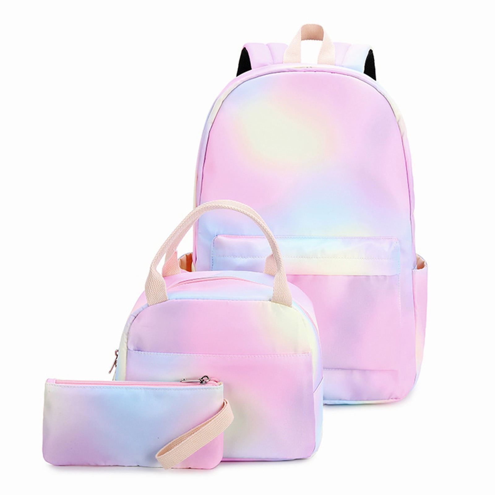 Jovati Little Girls Backpack With Lunch Box Gradient Lightweight Water Backpacks For Teen Girls School Backpack With Lunch Bag Backpack With Lunch Box