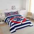 thumbnail image 3 of Erosebridal Nautical Rudder Comforter Sets Queen Size,Abstract Stripes Bedding Queen Comforter Set,Teens Room Decorative,Reversible,Breathable,3-Piece, 3 of 7