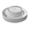 thumbnail image 6 of OCCASIONS 240 Pieces Pack,(120 Guests) Heavyweight Premium Wedding Party Disposable Plastic Plates Set -120 x 10.5'' Dinner + 120 x 7.5'' Salad / Dessert (Diamond White & Silver), 6 of 6