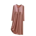 thumbnail image 2 of Nexjvus Chemises de Nuit Femmes Manches Longues Pyjamas Robe de Nuit Unie Taille m, 2 of 5