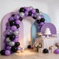 thumbnail image 6 of Purple and Black Balloons,60 Pcs 12 Inches Metallic Purple Silver Black Purple  Balloons for Birthday Wedding Party Decorations, 6 of 7