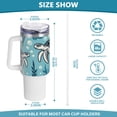 thumbnail image 3 of 40 oz Tumbler with Handle and Straw Insulated Travel Mug Reusable Stainless Steel Water Bottle Turtle and Seaweed, 3 of 7