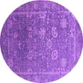 thumbnail image 1 of Ahgly Company Indoor Round Oriental Purple Industrial Area Rugs, 3' Round, 1 of 4