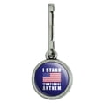 thumbnail image 1 of I Stand For The National Anthem American Flag USA Antiqued Charm Clothes Purse Suitcase Backpack Zipper Pull Aid, 1 of 3