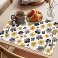 thumbnail image 3 of Yellow Black Flowers Texture Placemats Set of 2, Country Farmhouse Floral Non-Slip Place Mats Washable Table Mats for Kitchen Dining Table Decorations Indoor/Outdoor, 3 of 9