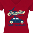 thumbnail image 4 of Inktastic Paradise Beach in West Palm Beach with Palm Trees and Car Women's V-Neck T-Shirt, 4 of 5