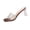 Brown, variant on Black Women'S Sandals Transparent Block Heel Mule With Rhinestone Embellished Pvc Strap Soft Padded Insole Rubber Outsole Open Toe Backless Slip On For Party Date Daily