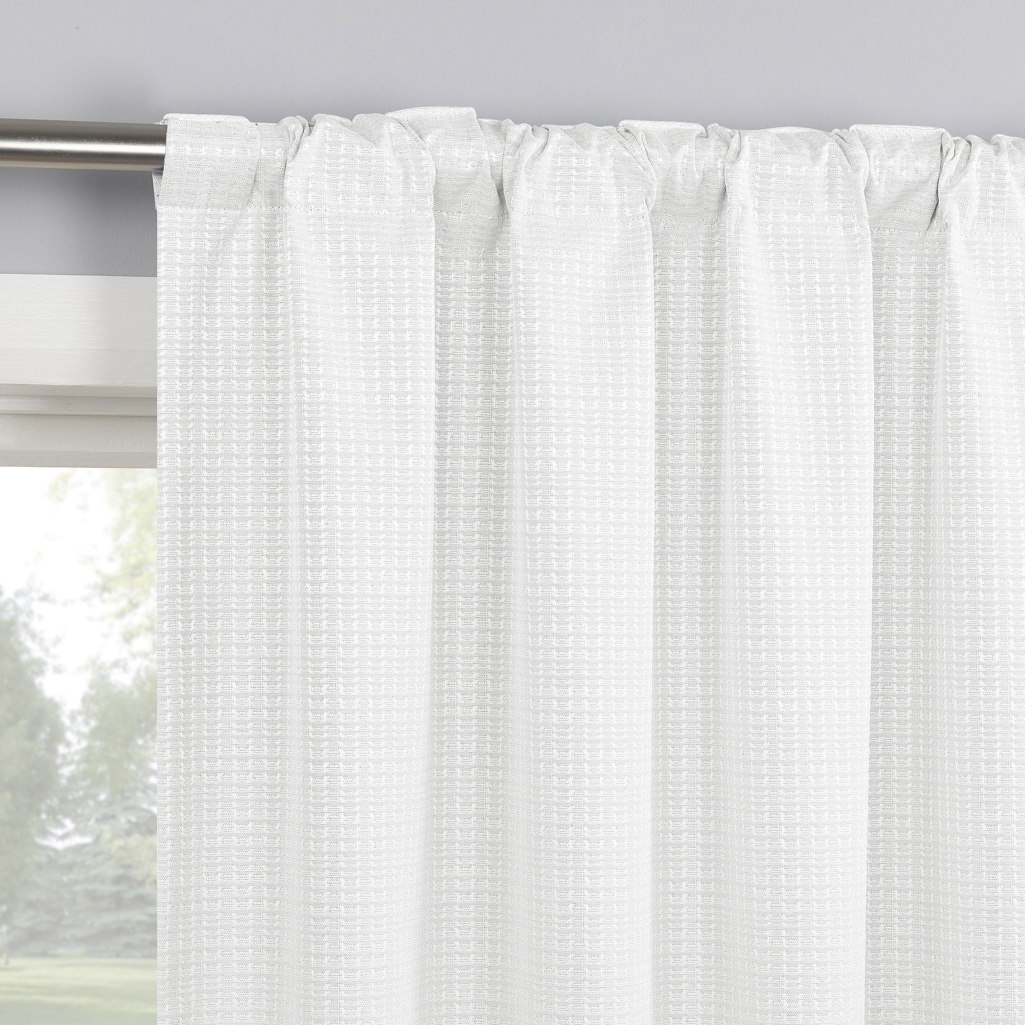 Sun Zero Vance 2-Piece Magnetic Closure 100% Blackout Back Tab Curtain Panel Pair, 37"x63", White