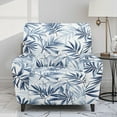 thumbnail image 2 of FOR U DESIGNS Palm Leaf Blue Pattern Recliner Chair Covers with Armrest, Wear-Resistan Slipcover for Sofas Couches Elastic Lazy Boy Recliner Covers with Elastic Bottom, 2 of 8
