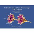 thumbnail image 4 of GOLD PLATED CZ & PINK FLOWER STUD EARRING, 4 of 5