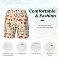 thumbnail image 5 of Balery Retro Autum Mushrooms Mens Swim Trunks Swim Shorts for Men Quick Dry Inseam Beach Shorts with Compression Liner Pocket-Small, 5 of 9