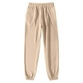 thumbnail image 4 of GEWSEY Womens Joggers Fleece Elastic Waist Baggy Sweatpants Trendy Cinch Bottom Joggers with Pockets Athletic Pants (Khaki, S), 4 of 4