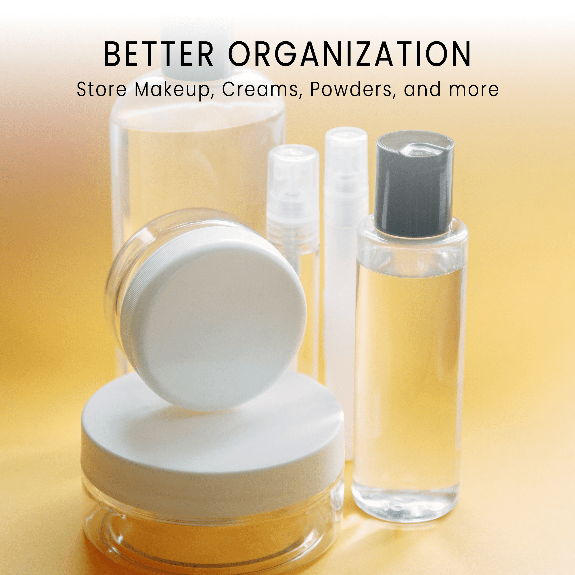 5g/5ml High Quality Acrylic Leak Proof Clear Container Jars with Black Lids (500 Jars)