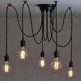 thumbnail image 2 of Spider Pendant Light E27 Industrial Retro Fitting Black Shade DIY Adjustable Length with 1.5m Cable 5 Arms (No Bulb), 2 of 5