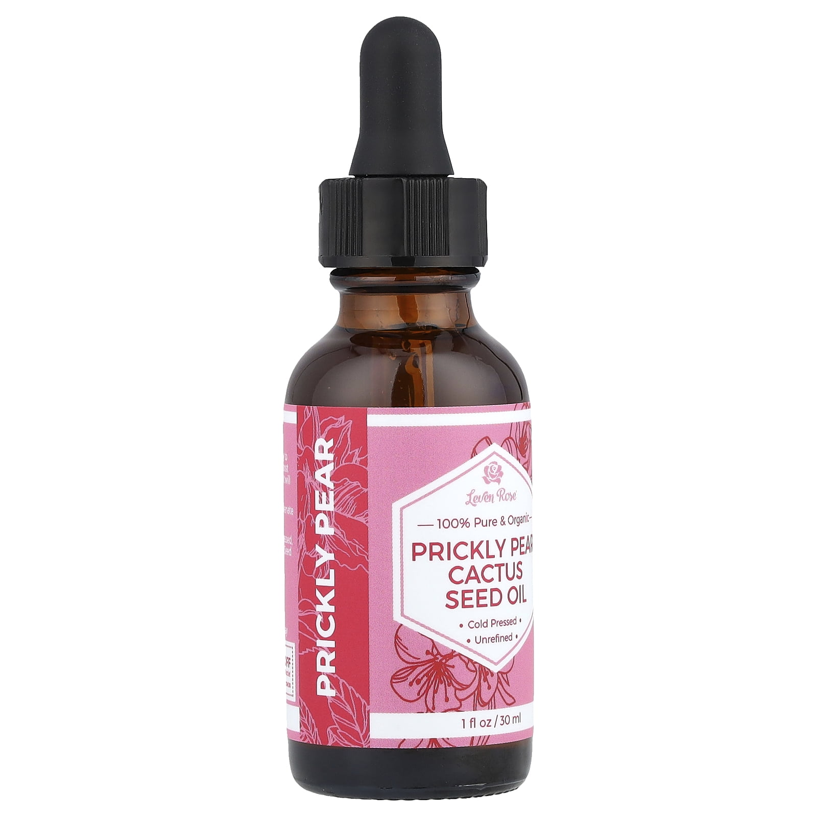 Leven Rose 100% Pure & Organic Prickly Pear Cactus Seed Oil, 1 fl oz (30 ml)