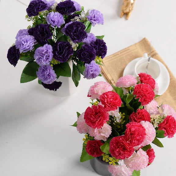 Visland 3Pack Artificial Carnation Flowers, Silk Chrysanthemum Marigold Wildflowers for Home Office Table Décor Wedding Flower Bouquet