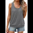 thumbnail image 1 of Camiseta de Tirantes Holgada de Verano para Mujer, Plisada, con Cuello Redondo, Informal, Sin Mangas, Gris, XXL, 1 of 8