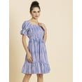 thumbnail image 2 of MoomayaWomens PrintedSquare Neck Summer Dress,Short PuffedSleeves Tiered Cotton Dress, 2 of 8