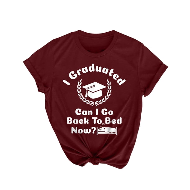 Regalos de graduación para él, ella, 2022, camiseta universitaria de escuela secundaria, blusa de manga corta con estampado de letras de verano Pompotops hfajkhk132200