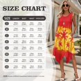thumbnail image 5 of HELLHERO Palm Sunset Pleated Sundress, Crew Neck Summer Sleeveless Dress Side Pockets Asymmetric Asymmetric Beach Skirt, 5 of 8