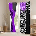 thumbnail image 3 of Homewish Fashion Abstract Teens Curtains Pack of 2 (42x84 Each), Modern Zebra Cheetah Print Curtains Blackout, Chic Purple Polkadots Bedroom Curtains, Curtains Blackout Home Decor, 3 of 6