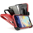 thumbnail image 7 of Xhy iPhone 13 Mini Case + Screen Protectors + Belt Clip Holster + Camera Lens Protector, Heavy Duty Hard Shockproof Armor Protector Case (Red+Black), 7 of 7