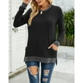 thumbnail image 6 of SHIBEVER Long Sleeve Workout Shirts for Women Fall Cute Pocket Casual Tunics Tops Blouses Black, 6 of 6