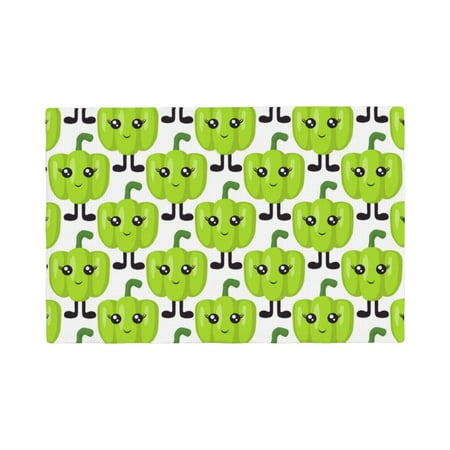 

Placemats Set of 4 bright green sweet peppers eyes Heat Resistant Non - Slip Place mats Waterproof table mat for Kitchen Dining-6片装