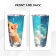 thumbnail image 3 of Haiem Cloud Cute Hamster Printed 20oz Straight Skinny Car Cups With Insulated Cup Sleeve Portable Handle, Sports Travel Coffee Mug, Stainless Steel, Insulated-Without Straw, 3 of 8