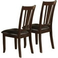 thumbnail image 6 of Set of 2 Side Chairs Kitchen Diing Room Furnture Faux Leather Brown / Espresso Unique Frame Back Dining Chairs, 6 of 8