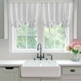 thumbnail image 4 of Gray Stripes Balloon Curtains for Bedroom/Front Door/Bathroom, Vintage Minimalist Lines Texture Tie Up Curtains 63 Inch Length Light Filtering Kitchen Curtains Shades for Windows 46"x63", 4 of 8