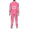 thumbnail image 5 of Kll Cartoon Pigs And Hearts Sleepwear Mens Flannel Pajamas,Long Cotton Pj Set, 5 of 9