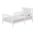 thumbnail image 2 of Oxford Baby Lazio Wood Frame Toddler Bed with Guardrails and Straight-Line Headboard, Snow White, 2 of 5
