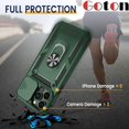 thumbnail image 4 of for iPhone 13 Pro Max Case with Slide Camera Cover & 360° Rotate Ring Stand [Military Drop Protection] Shockproof Heavy Duty Protective,  Phone Case with Magnetic Car Mount Holder Green, 4 of 14