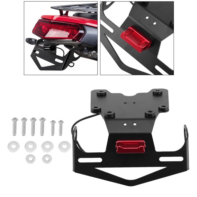 Conjunto de soporte de placa de matrícula trasera para motocicleta, apto para Yamaha Tenere 700 2019 2020 2021, para colocar placas de matrícula rojo Macarena titular de la placa de matrícula