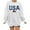 White, variant on DondPO Hoodies for Women Oversized USA Sweatshirt Women's Long Sleeve Casual Pullover Sweatshirt for Women Oversized Sweatshirt for Women Multi-color L