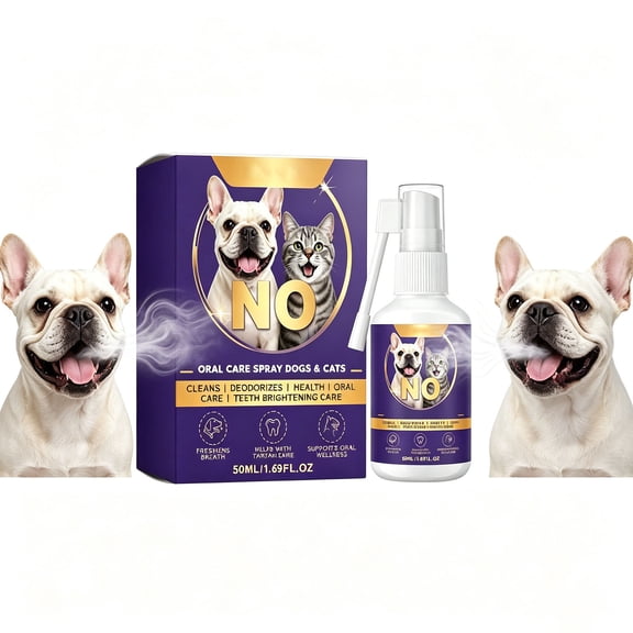BSJJY Dog and Cat Teeth Cleaning Spray, 50ml Pet Oral Care Spray for Fresh Breath
